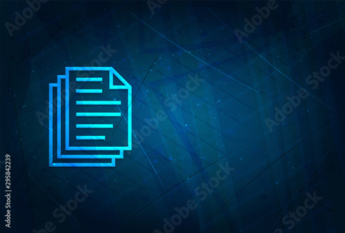 Page documents icon futuristic digital abstract blue background