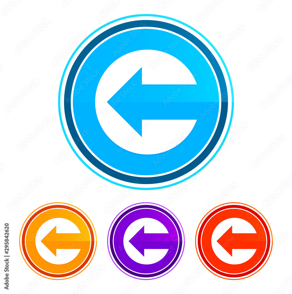 Back arrow icon flat design round buttons set illustration design Back arrow icon flat design round buttons set illustration design