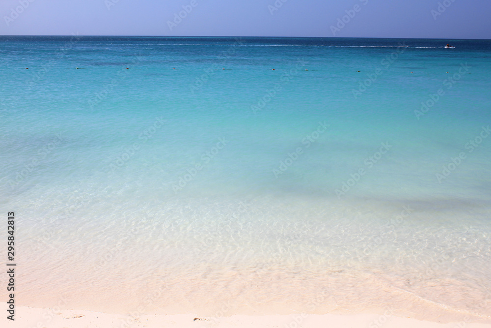 Fototapeta premium Turquoise water of Caribbean beach on Aruba.