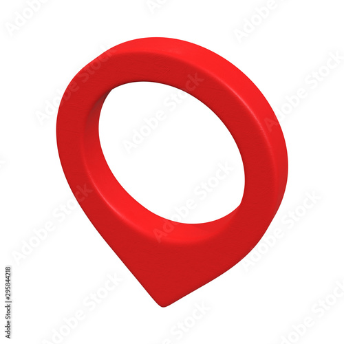 Geo map pin mesh. Place symbol GPS pictogram. 3d render illustration isolated on white background