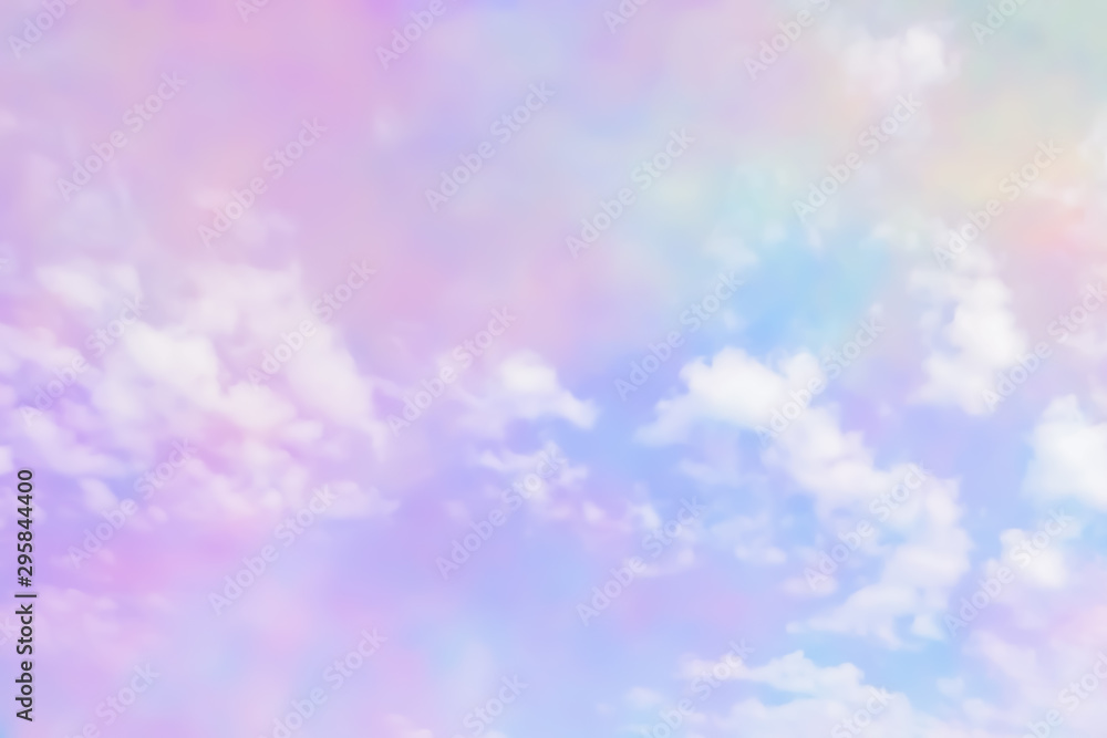 Artistic blurry colorful photography effect of sky and cloud for presentation background.