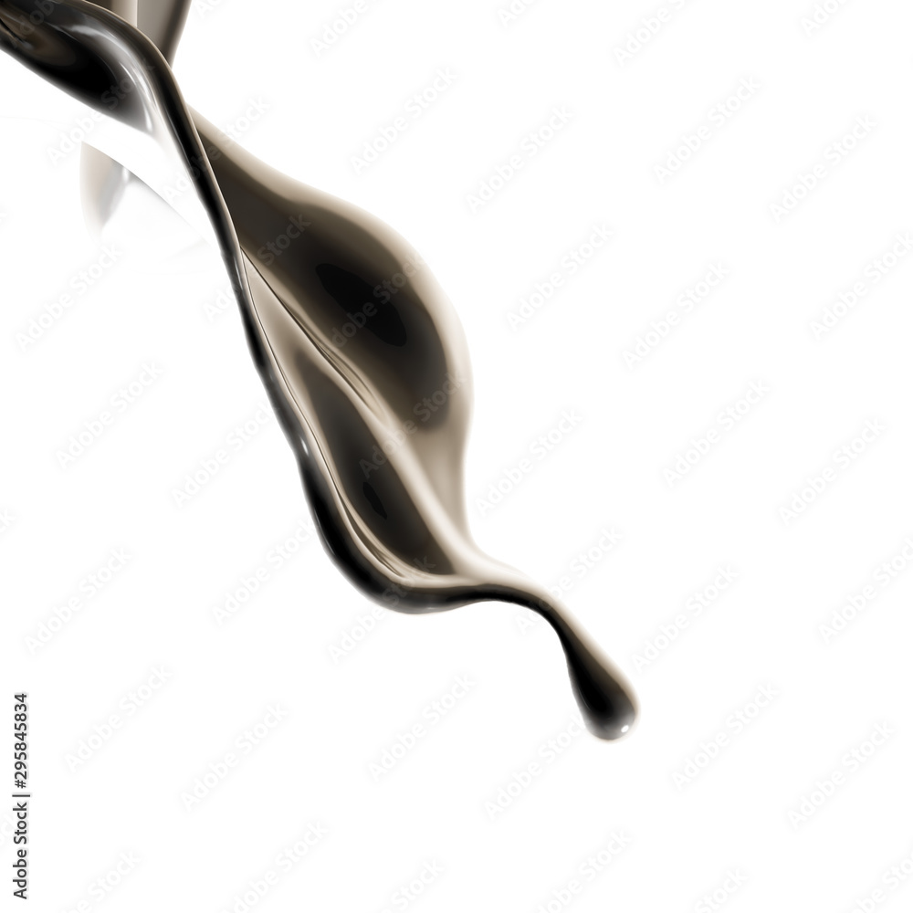 Splash fluid. 3d illustration, 3d rendering.