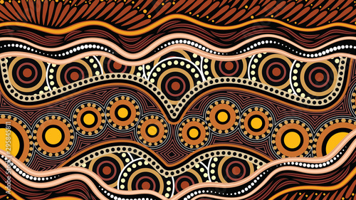 Illustration based on aboriginal style of background.