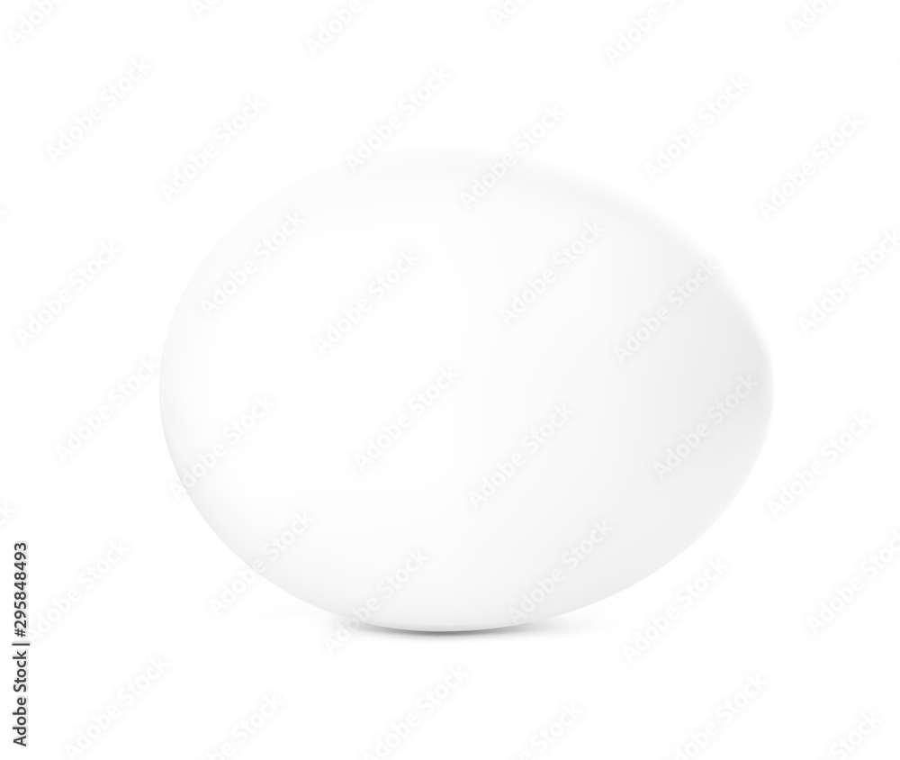 Fresh white chicken egg. Realistic vector illustration isolated on white background.  Ready for your design. EPS10.