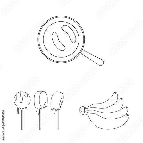 Isolated object of organic and potassium logo. Collection of organic and diet vector icon for stock.