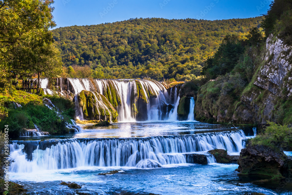 Obraz premium Waterfall Strbacki Buk on Una river in Bosnia and Herzegovina near the Croatian border