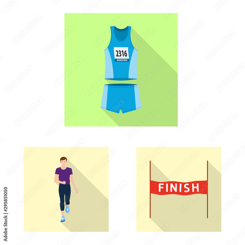Obraz premium Isolated object of sport and winner sign. Set of sport and fitness stock vector illustration.