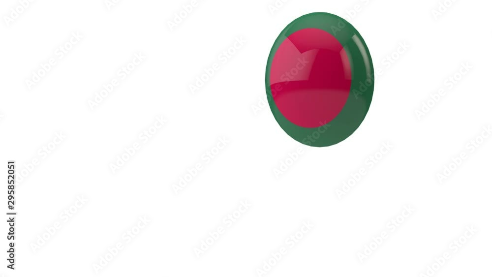 Bangladesh flag bouncing ball on a white background. 3D Render Bangladesh flag bouncing ball on a white background. 3D Render