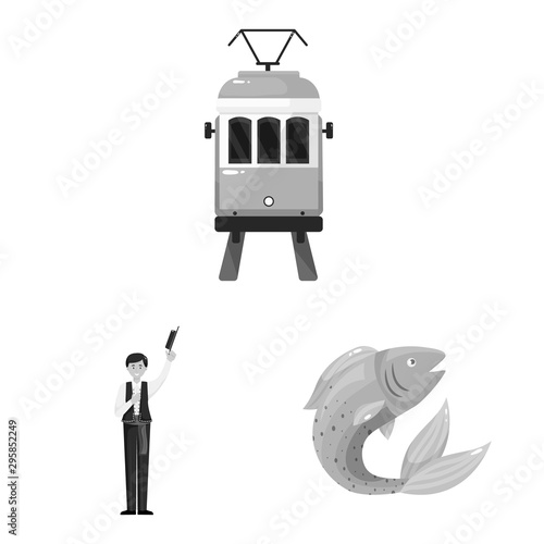 Isolated object of and traditional symbol. Set of and historic stock vector illustration.