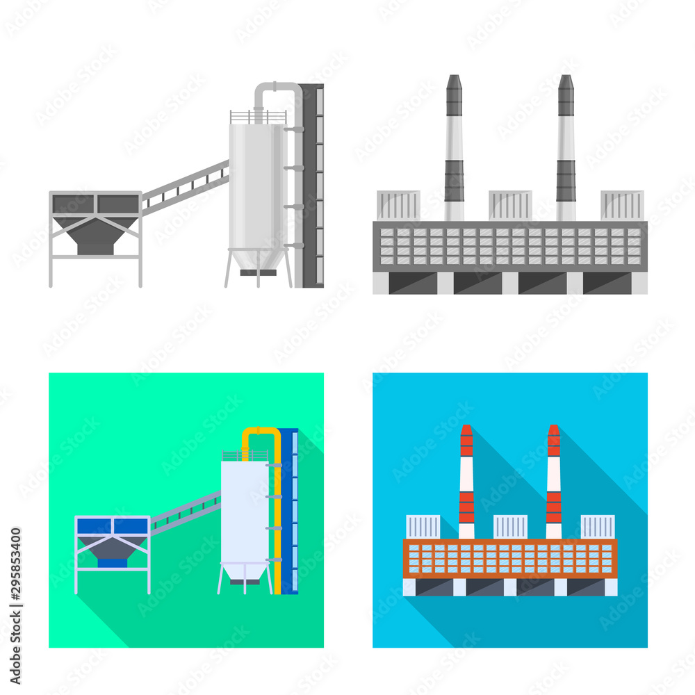 Obraz premium Vector illustration of production and structure icon. Set of production and technology stock vector illustration.