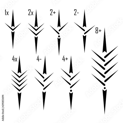 rowing boat icon set isolated whit names