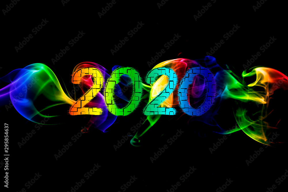 2020 New Year Abstract Smoke Background