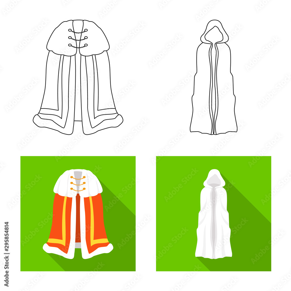 Isolated object of material and clothing sign. Collection of material and garment vector icon for stock. Isolated object of material and clothing sign. Collection of material and garment vector icon for stock.