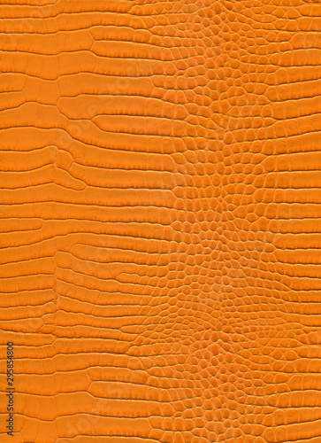 Close Up Orange Crocodile Skin High Resolution Texture Background.