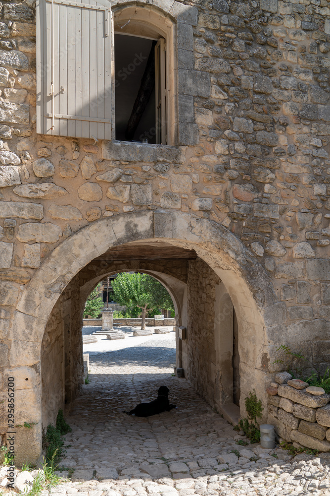 arch in small village Oppede Le Vieux hilltop in Provence Luberon Vaucluse France