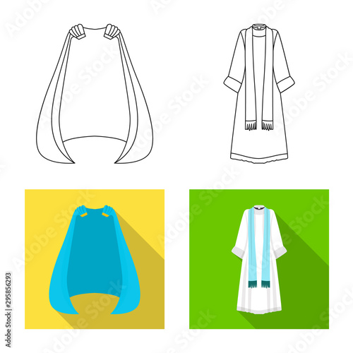 Vector design of material and clothing icon. Collection of material and garment stock vector illustration.