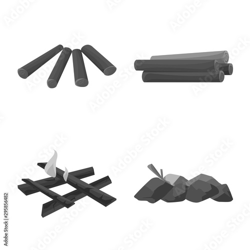 Isolated object of forest and hardwood logo. Set of forest and logging stock vector illustration.
