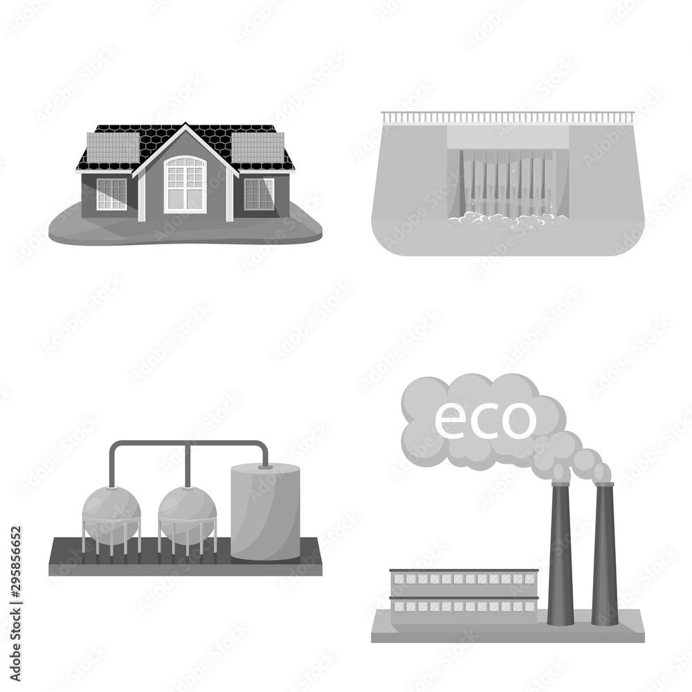 Fototapeta premium Vector design of renewable and environment symbol. Set of renewable and organic stock symbol for web.