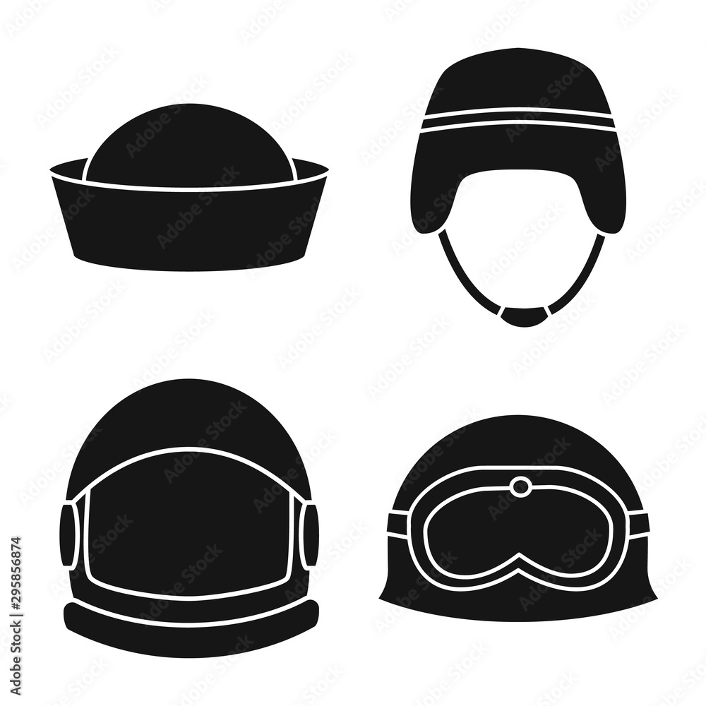 Vector design of traditional and armed sign. Set of traditional and officer stock vector illustration.