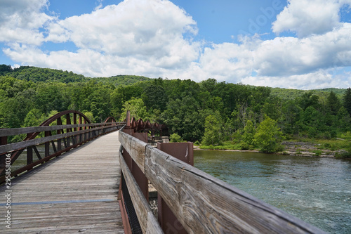 Scenic view from a bridge at the Ohiopyle State Park. photo
