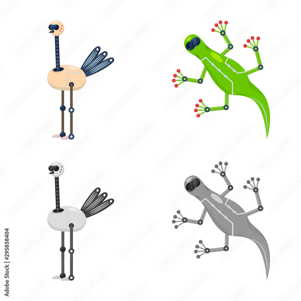 Fototapeta premium Vector illustration of toy and science icon. Set of toy and toy vector icon for stock.