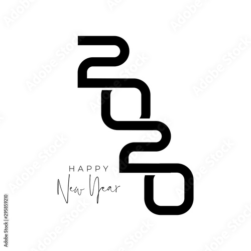 Happy New Year 2020 logo te...