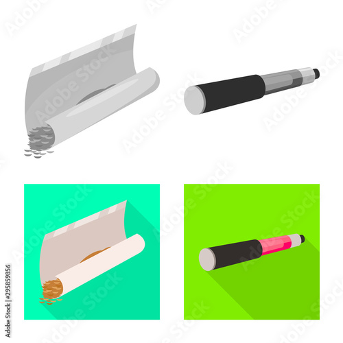 Vector illustration of accessories and harm sign. Set of accessories and euphoria vector icon for stock.