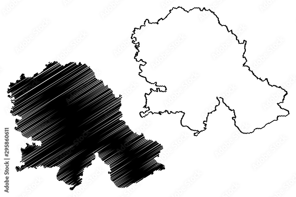 Autonomous Province of Vojvodina (Republic of Serbia) map vector illustration, scribble sketch Vojvodina map