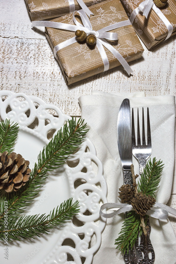 Christmas or festive table setting Christmas or festive table setting