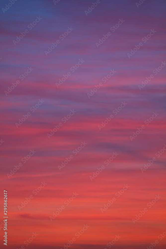 blue red sky in the evening - obrazy, fototapety, plakaty 