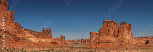 Panorama View of La Sal Mountain View Point, Arches National Park, Utah.