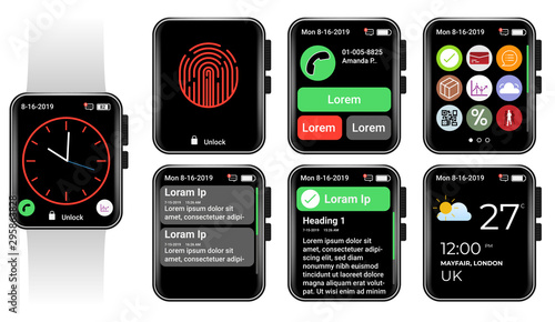 Smart watch user interface vector