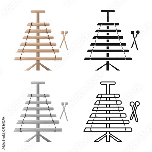 Vector design of musical and vietnam icon. Set of musical and instrument stock symbol for web.