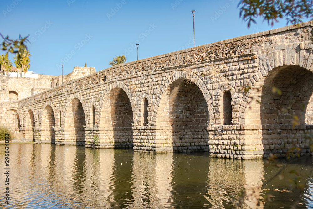Roman bridge preserved over murky river