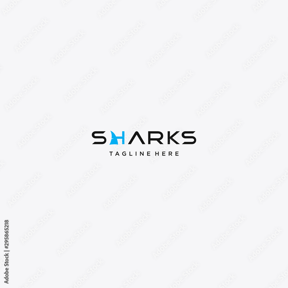 shark electronic sport game vector logo design template