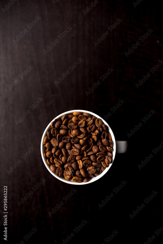 Coffee beans on a table Coffee beans on a table