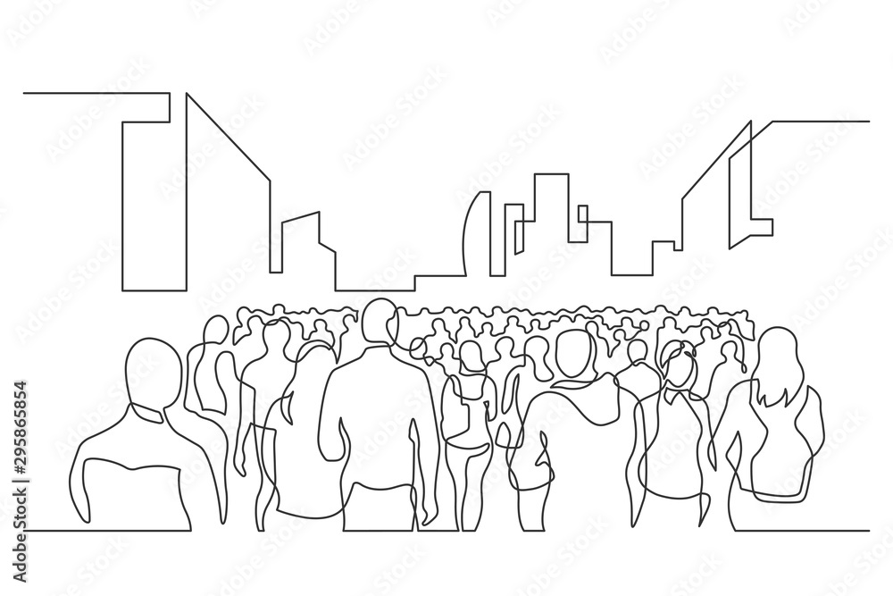 crowd one line crowd one line