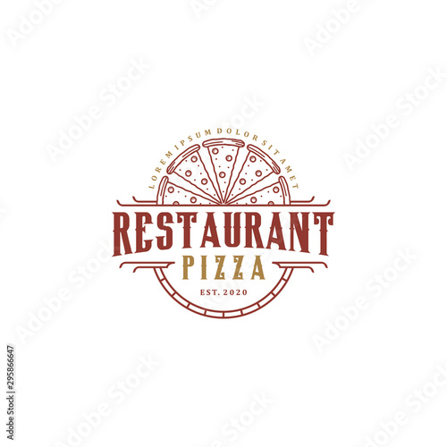 Restaurant pizza logo design vintage