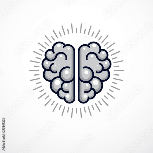 Human anatomical brain vector illustration, logo or icon.