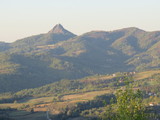 Moutain Rudnik sharp peak Ostrovica and mountain range