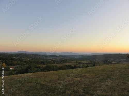 Sunset at Mountain Rudnik Serbia in autumn