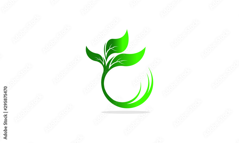 Green eco leaves logo vector illustration Green eco leaves logo vector illustration