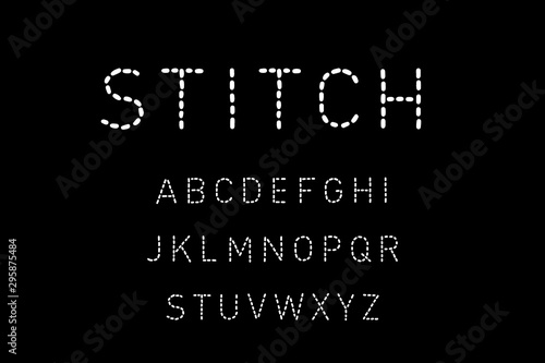 Stitch hand drawn vector type font in cartoon comic style