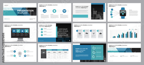  business presentation design template and page layout design for brochure, annual report with info graphic elements design concept