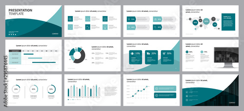 business presentation design template and page layout design for brochure, annual report with info graphic  elements design concept
