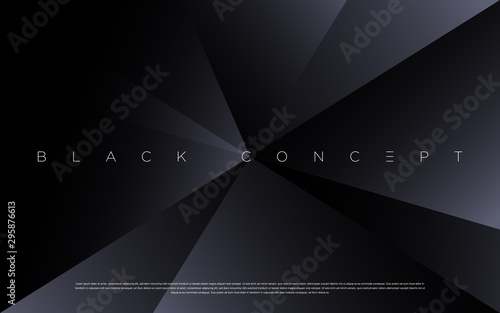 Minimalist black premium abstract background with luxury dark gradient geometric elements. Rich background for exclusive design. - Vector