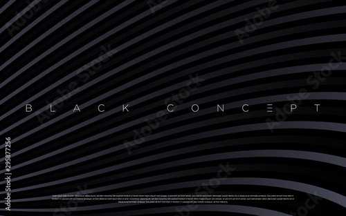Minimalist black premium abstract background with luxury dark gradient geometric elements. Rich background for exclusive design. - Vector