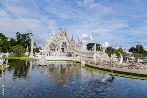 Beautiful white temple  Wat Rongkhum  in chiangrai  the northern Thailand