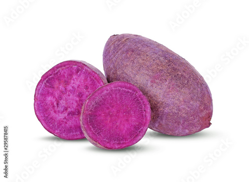potato purple sweet on white background