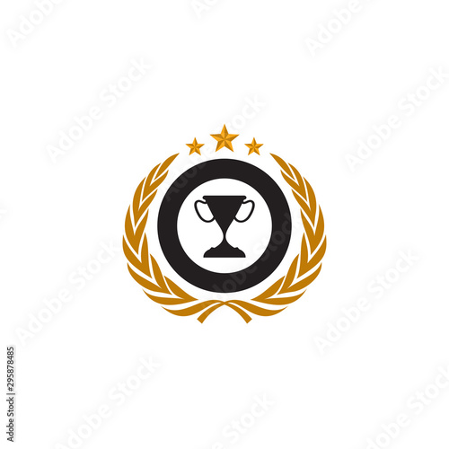 Trophy logo design vector template